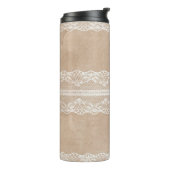 Off-White Lace over papiertextuur met subtl Thermosbeker (Gedraaid links)