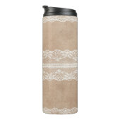 Off-White Lace over papiertextuur met subtl Thermosbeker (Geroteerd rechts)