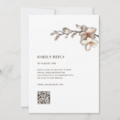 Off White Magnolia Verhoogd Effect Bloem Bruiloft Kaart (Achterkant)