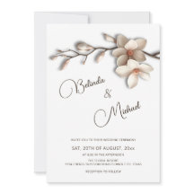 Off White Magnolia Verhoogd Effect Bloem Bruiloft