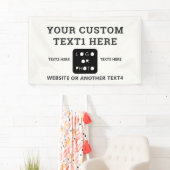 Off white Moderne Eenvoudige Zakelijke Logo Foto M Spandoek (Insitu)