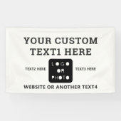 Off white Moderne Eenvoudige Zakelijke Logo Foto M Spandoek (Horizontaal)