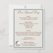 Off White Moonflower Bloemen Bruiloft Uitnodiging (Achterkant)