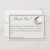 Off White Moonflower bruiloft Bedankkaart (Voorkant)