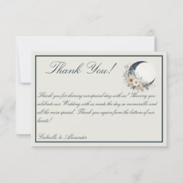 Off White Moonflower bruiloft Bedankkaart