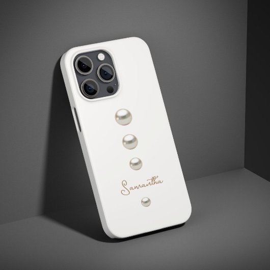 off white Parels iPhone Hoesje