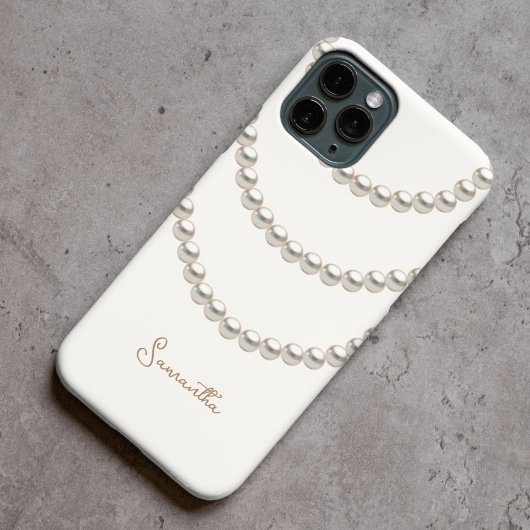 off white Pearl kettingen Case-Mate iPhone Case