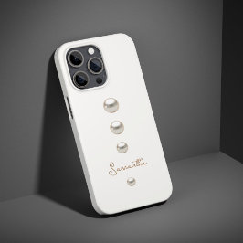 off white Pearls iPhone 15 Pro Max Hoesje