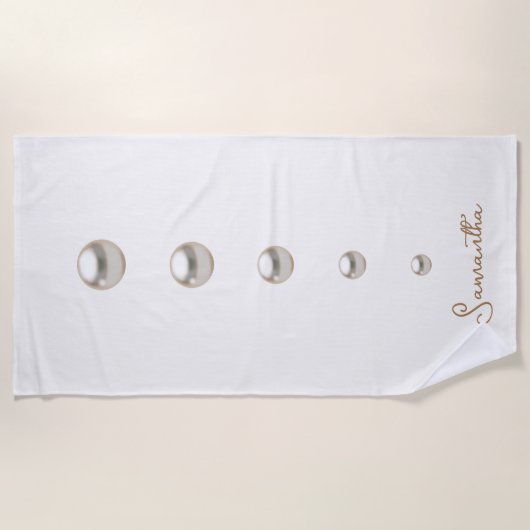 off white Pearls Strandlaken (Voorkant)