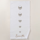 off white Pearls Strandlaken (Voorkant)