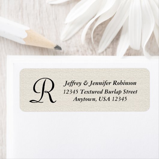 Off White Textured Monogram Naam, Retouradres Etiket (Insitu)