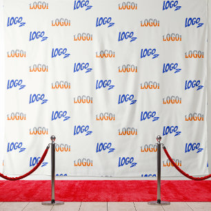 Off white Twee Logo Zakelijke Bedrijf Achtergrond Wandkleed