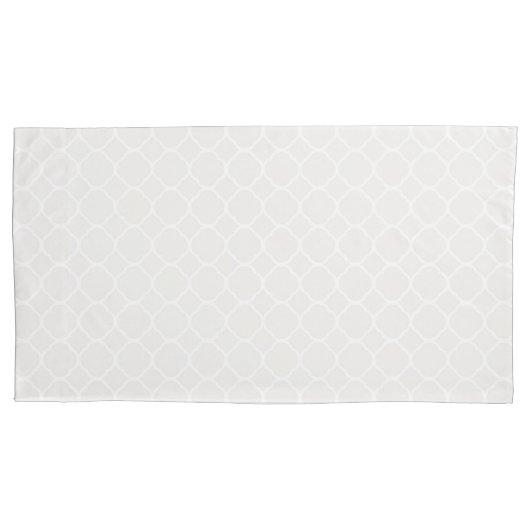 Off White Vierbladpatroon Kussensloop (Voorkant)