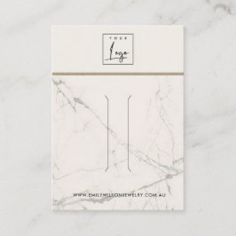 OFF WIT GRIJS MARMER TEXTUUR HAARCLIP DISPLAY CA VISITEKAARTJE