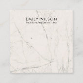OFF WIT GRIJS MARMER TEXTUUR STUD OORBEL DISPLAY VIERKANTE VISITEKAARTJE (Voorkant)