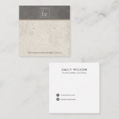 OFF WIT GRIJS STUCCO STUD OORBEL DISPLAY KAART VIERKANTE VISITEKAARTJE (Voorkant / Achterkant)