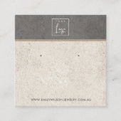 OFF WIT GRIJS STUCCO STUD OORBEL DISPLAY KAART VIERKANTE VISITEKAARTJE (Voorkant)