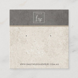 OFF WIT GRIJS STUCCO STUD OORBEL DISPLAY KAART VIERKANTE VISITEKAARTJE