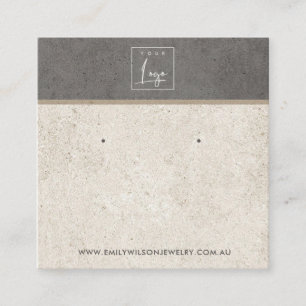 OFF WIT GRIJS STUCCO STUD OORBEL DISPLAY KAART VIERKANTE VISITEKAARTJE