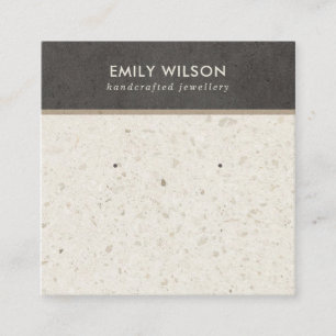 OFF WIT GRIJS TERRAZZO STUD OORBEL DISPLAY KAART VIERKANTE VISITEKAARTJE