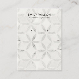 OFF WITTE BLOEMEN LANGE KETTING OORBEL DISPLAY VISITEKAARTJE