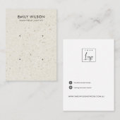 OFF WITTE TERRAZZO 2 STUD OORBEL DISPLAY KAART VISITEKAARTJE (Voorkant / Achterkant)