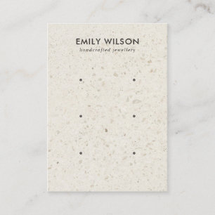OFF WITTE TERRAZZO 3 STUD OORBEL DISPLAY KAART VISITEKAARTJE