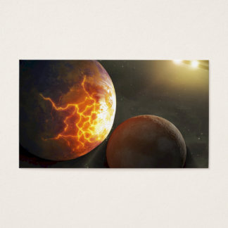 Off-world planetaire crash illustratie visitekaartje