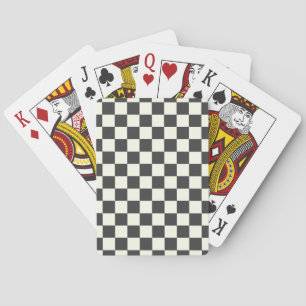 Off Zwarte en Off Witte Schaakbord Pokerkaarten