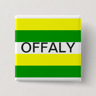 Offaly Silk Ribbon Flag Vierkante Button 5,1 Cm