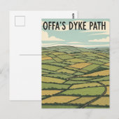Offa's Dyke Path Wales Reis Briefkaart (Voorkant / Achterkant)