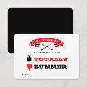 Offbeat Wedding RSVP - Zwart en Rood (Voorkant / Achterkant)