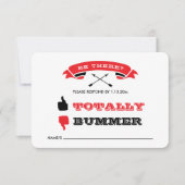 Offbeat Wedding RSVP - Zwart en Rood (Voorkant)