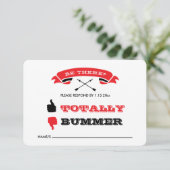 Offbeat Wedding RSVP - Zwart en Rood Kaartje (Staand voorkant)