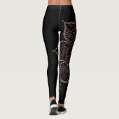 Offcentered Roos Gold Faux Glitter Mandala, zwart Leggings (Achterkant)