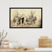 Offduty Drummer Boys-spelkaarten 1862 Poster (Keuken)