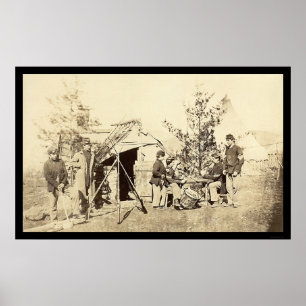 Offduty Drummer Boys-spelkaarten 1862 Poster