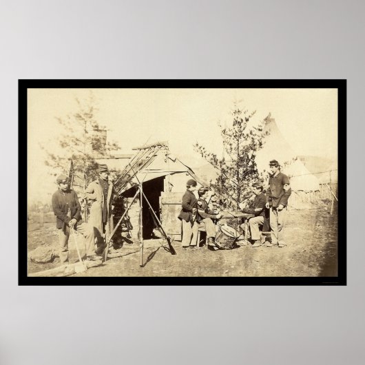 Offduty Drummer Boys-spelkaarten 1862 Poster (Voorkant)