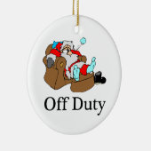 OffDuty Tired Santa Keramisch Ornament (Rechts)