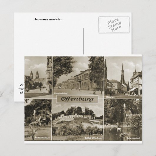 Offenburg, Duitsland, jaren 20 Briefkaart (Voorkant / Achterkant)