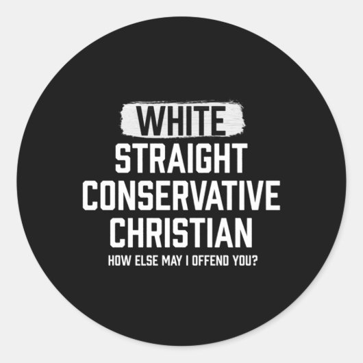 offensief wit recht conservatief Christelijk Ronde Sticker (Voorkant)