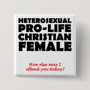 Offensieve Christelijke Knoopspeld voor Pro-life V Vierkante Button 5,1 Cm