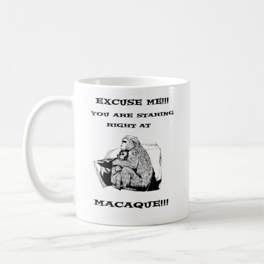 offensieve humor Funny Macaque aap Koffiemok (Links)