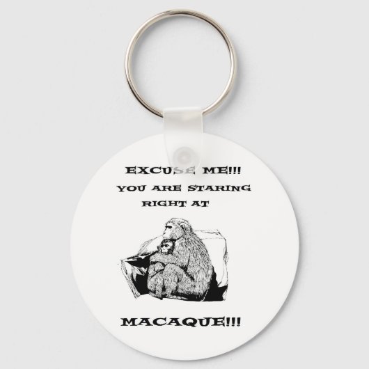 offensieve humor Funny Macaque aap Sleutelhanger (Voorkant)