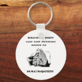 offensieve humor Funny Macaque aap Sleutelhanger (Voorkant)