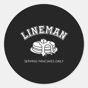 Offensieve lijn serveert pannenkoek dagelijks Foot Ronde Sticker
