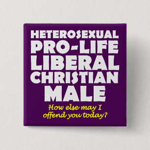 Offensieve pro-life mannelijke christelijke knoops vierkante button 5,1 cm