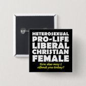 Offensieve pro-life vrouwelijke christelijke knoop vierkante button 5,1 cm (Voorkant /achterkant)