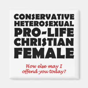 Offensieve pro-life vrouwelijke christelijke koelk magneet