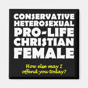 Offensieve pro-life vrouwelijke christelijke koelk magneet